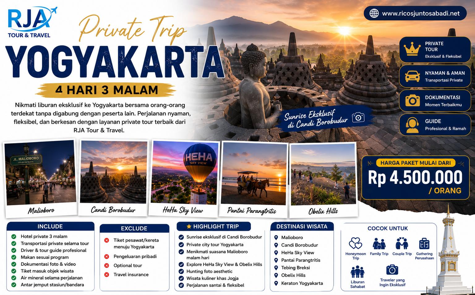Private Trip Yogyakarta 4 Hari 3 Malam