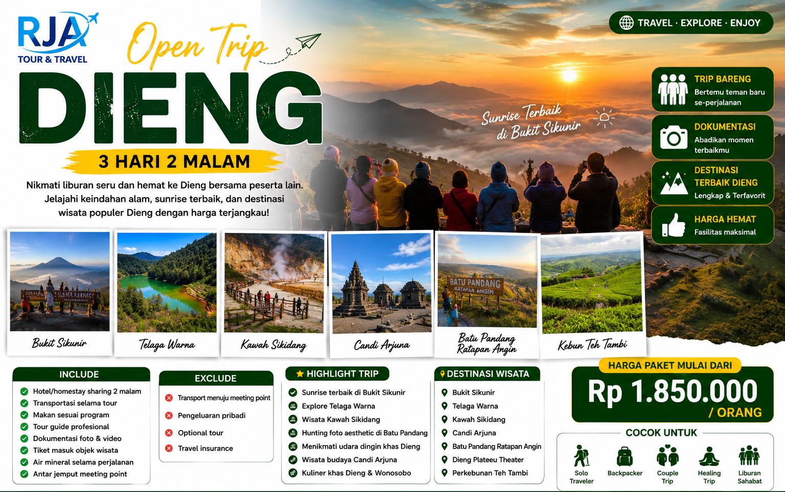 Open Trip Dieng 3 Hari 2 Malam
