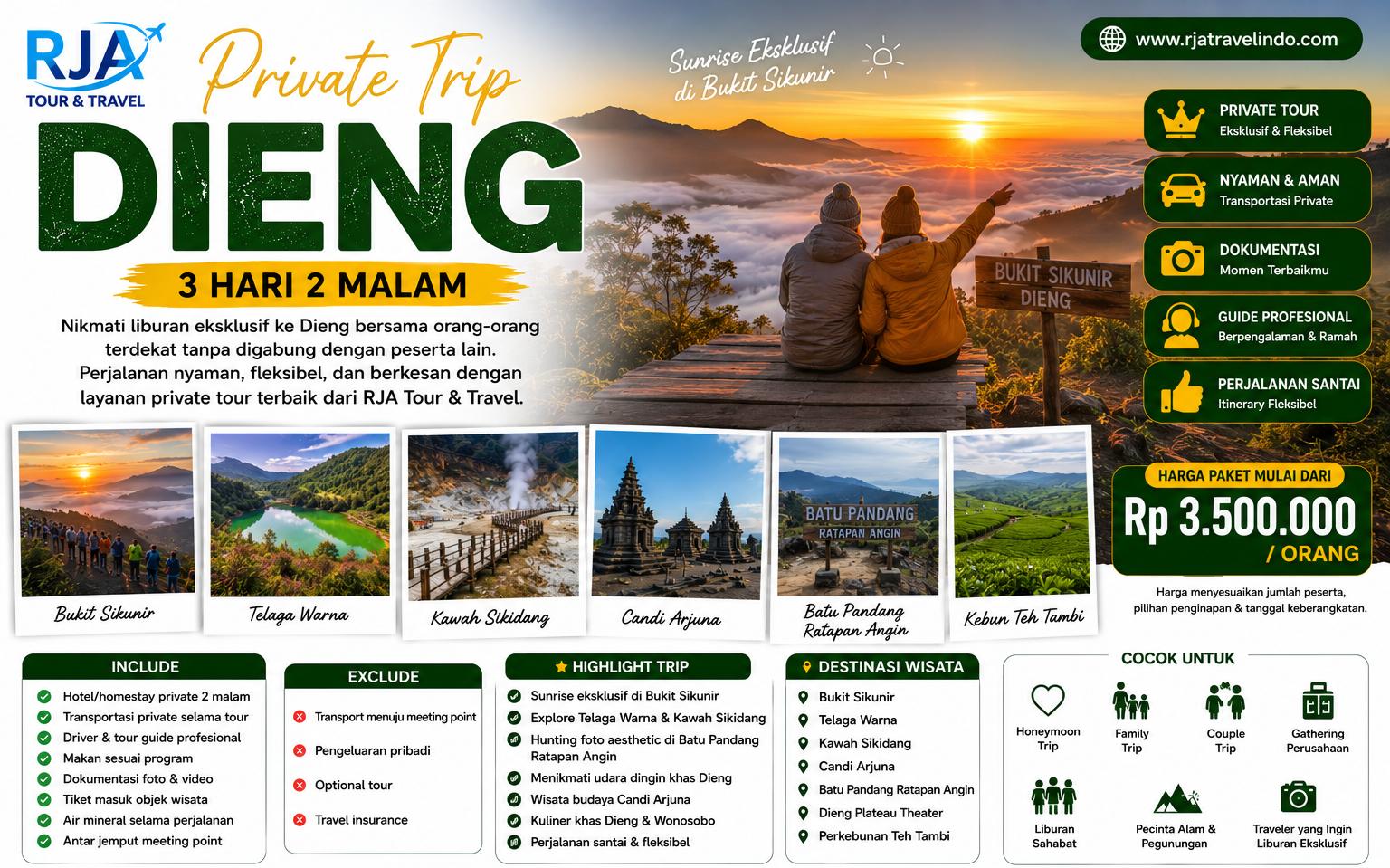 Private Trip Dieng 3 Hari 2 Malam